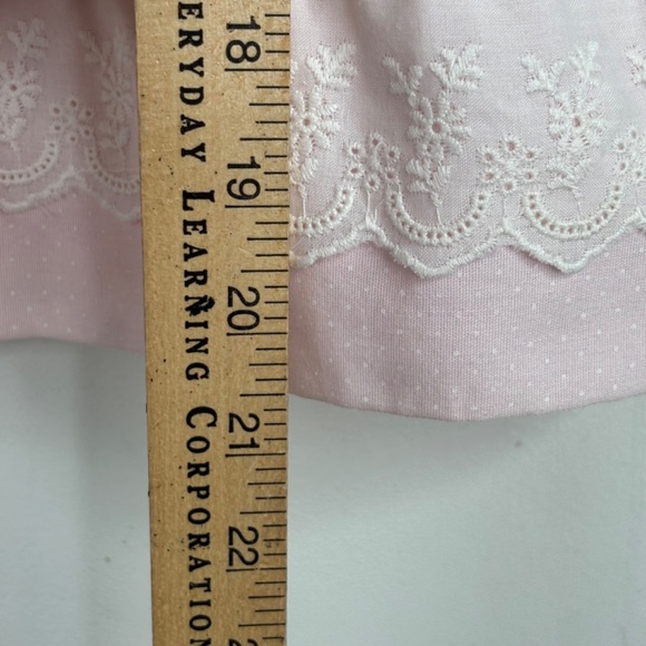 VTG 90s Rose Cottage Dress 3T White Pink Lace Floral Short Sleeve Easter Frilly - Picture 5 of 7